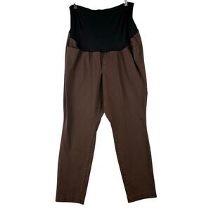 Old Navy Maternity Full Panel Pixie Pants Women 16 Chocolate Brown Office Casual